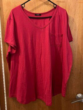 Size 3X(26/28W) - Studio 1886 - Maroon Short Sleeve Knit Pullover